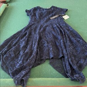 Elegant Navy Lace Maxi Dress